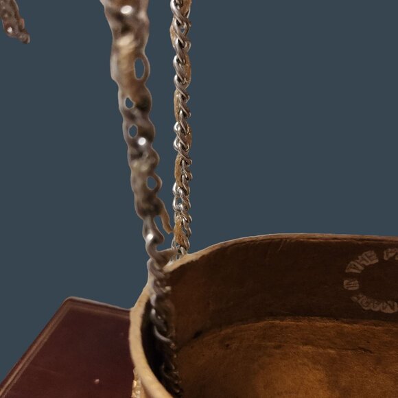 Handcrafted Philippines Gold & Silver Beaded Chain Purse - Picture 6 of 13